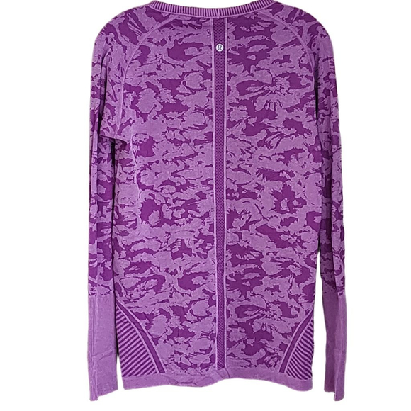 LULULEMON Swiftly Tech Long Sleeve Crew Fleur Tee Size 12 Purple Violet - Picture 5 of 6